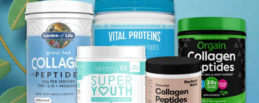Products of collagen peptides from different brands.