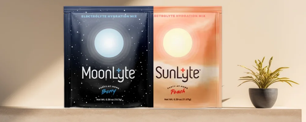 Different flavors of DrinkLyte Drink Mixes on bright background