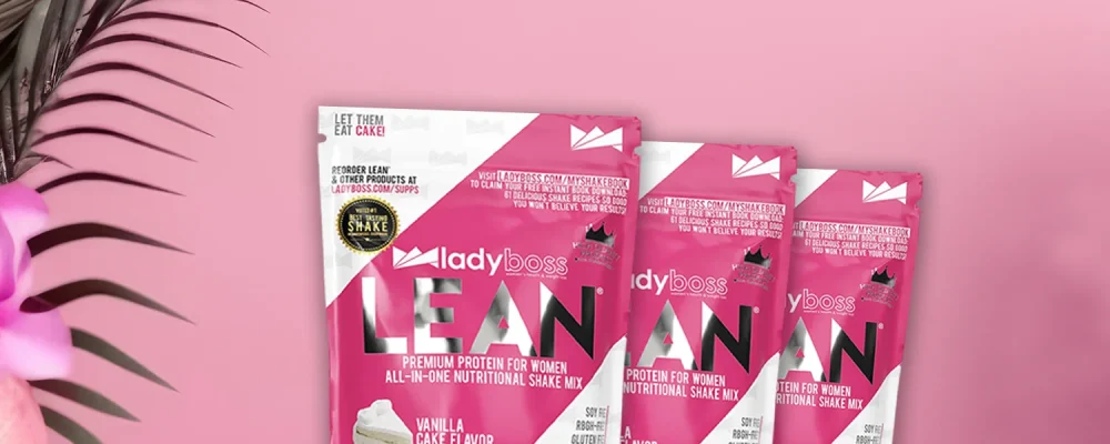 Lady Boss Lean shakes on pink background