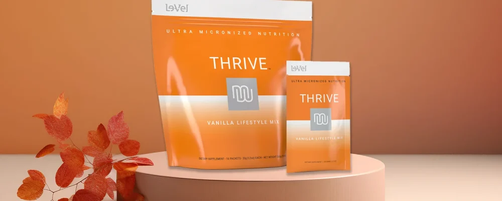 Thrive Lifestyle Mix on yellow background